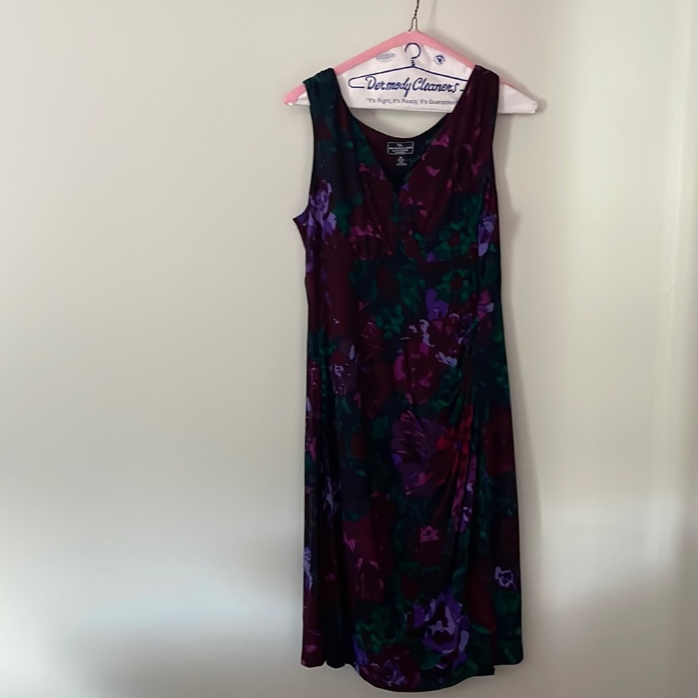 Dark floral above the knee dress